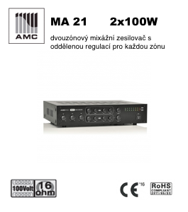 AMC mixážní dvouzónový zesilovač 2x100 W - MA 21