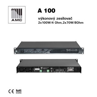 AMC profesionální výkonový zesilovač 2 x 100W - A 100